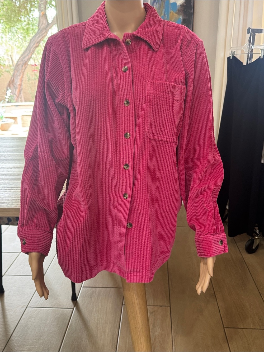 L.L. Bean Raspberry Pink Corduroy Utility Jacket